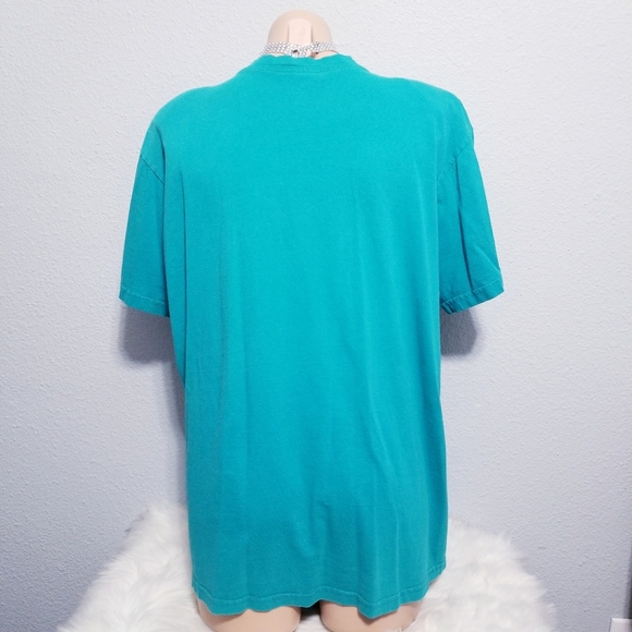 Vintage 80's retro New Wave green t shirt top blouse - Picture 2 of 5